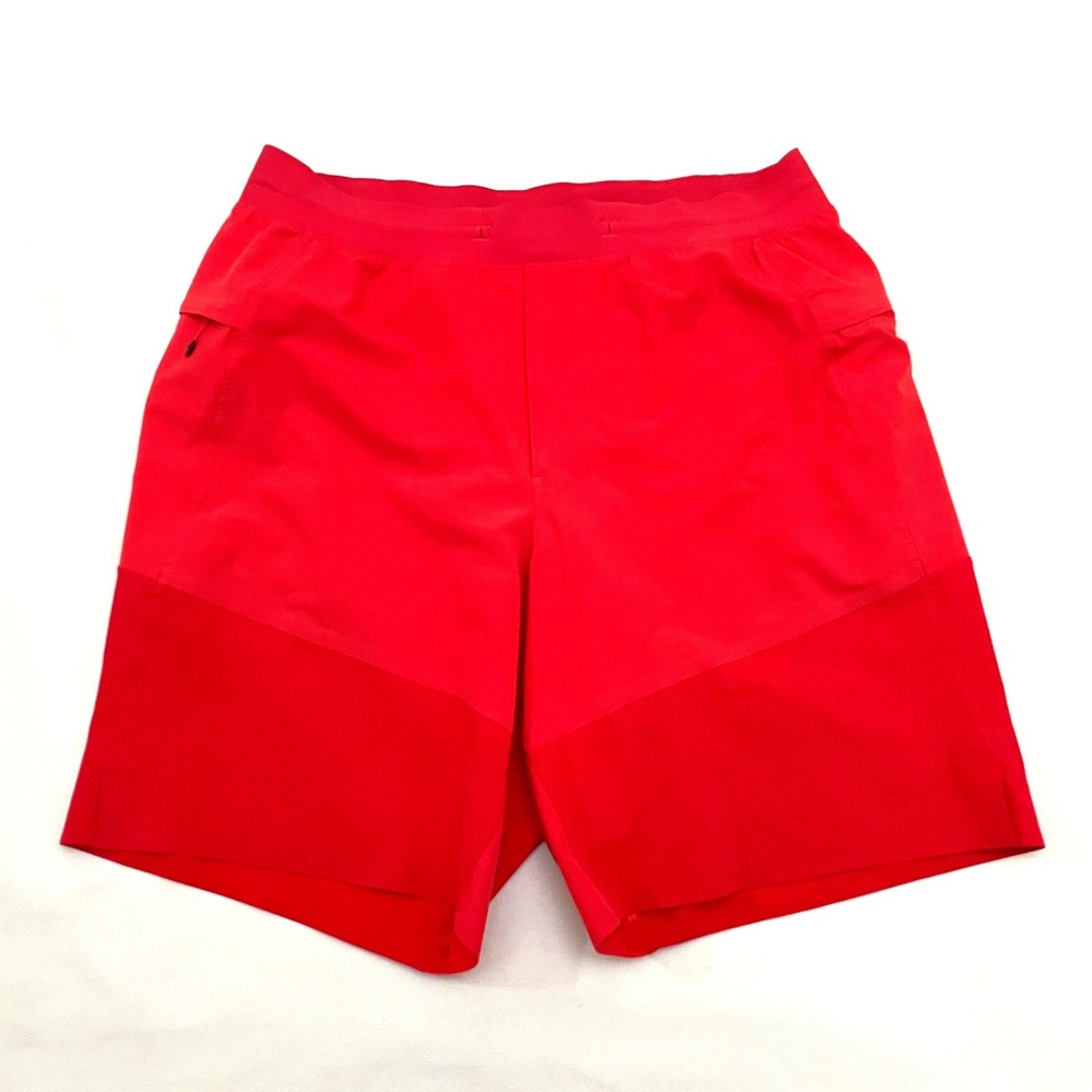 Lululemon Train to Beach Shorts M Red 8" Lightweight Water Repellent Stretch
